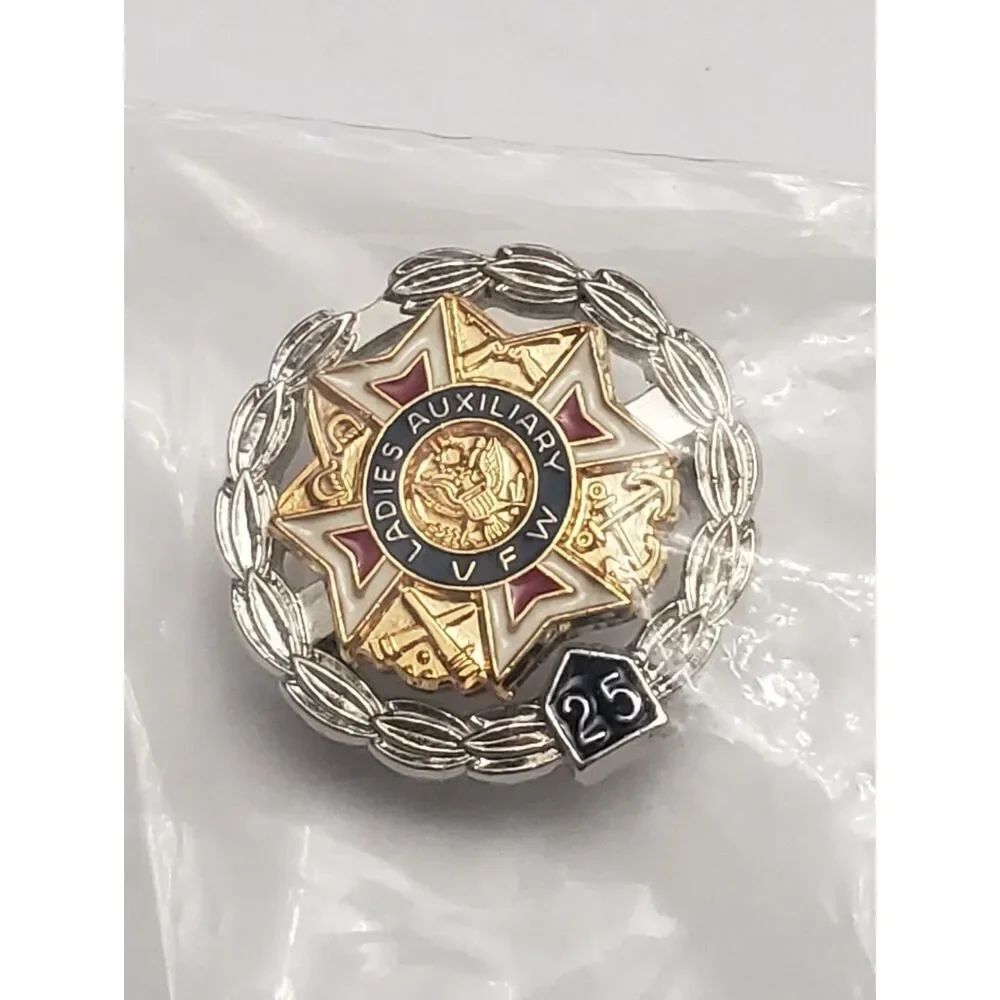 VFW Ladies Auxiliary 25 Years Lapel Pin Collectible